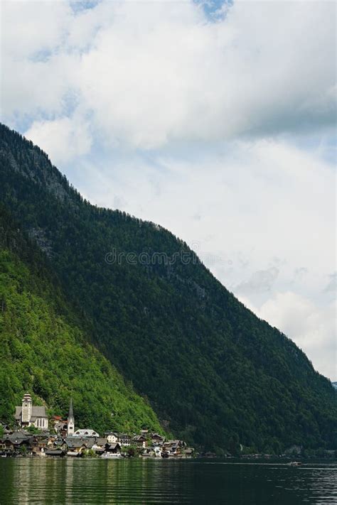 Panorama Paesaggistico Del Famoso Villaggio Di Hallstatt Nelle Alpi