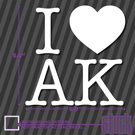 I Heart Ak Vinyl Decal Sticker Alaska State Love Pride Usa Bumper