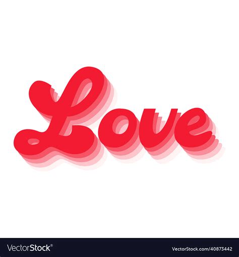 Love Lettering Gradient Echo Design Valentines Vector Image