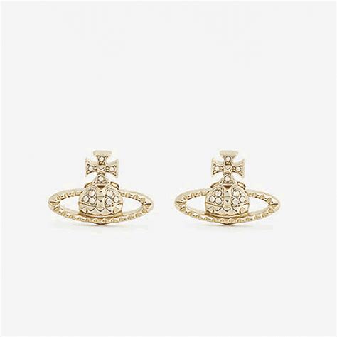 Vivienne Westwood Yellow Gold Rhodium And Crystal Mayfair Bas Relief Earrings