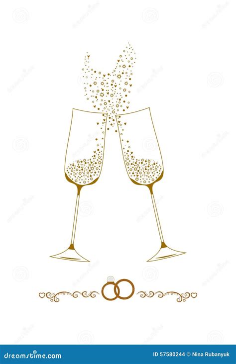 Wedding Champagne Glasses Illustration Stock Illustration Image 57580244