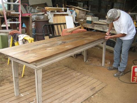 Upholstery for custom metal chairs. Farm Table Primitive Style in Distressed Cream and Warm ...