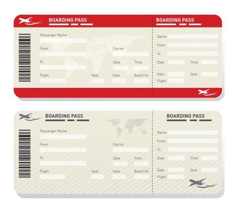Vectores Similares A 70984687 Boarding Pass Ticket Template Airplane