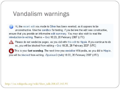 Vandalism Warnings Wikiusertalk20867142