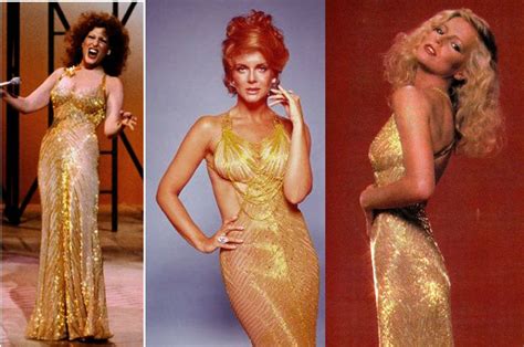Bette Midler Vs Ann Margret Vs Cheryl Ladd In Bob Mackie Gold Beautiful Dresses Cher Bob