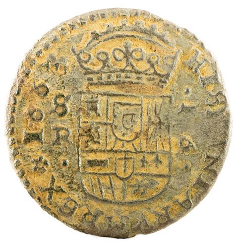 Ancient Spanish Copper Coin Of King Felipe Iv Stock Image Image Of