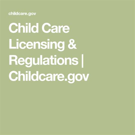 Child Care Licensing And Regulations In 2020 Childcare