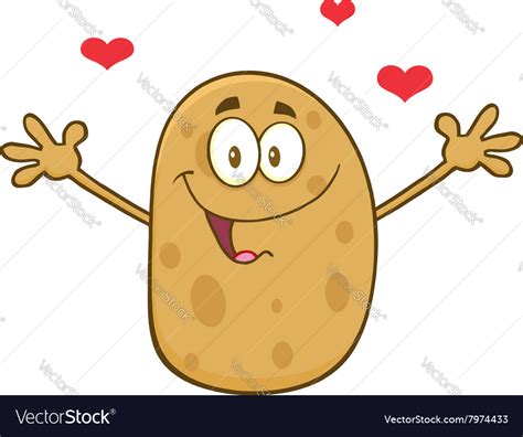 Romantic Potato Cartoon Royalty Free Vector Image