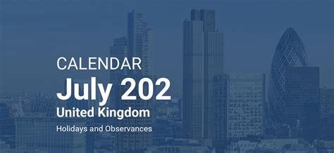 July 202 Calendar United Kingdom