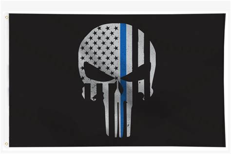 Thin Blue Line Punisher Flag Blue Line Flag Background Free