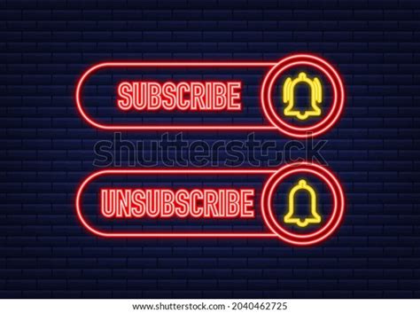 Subscribe Button Template Notification Bell News Stock Vector Royalty