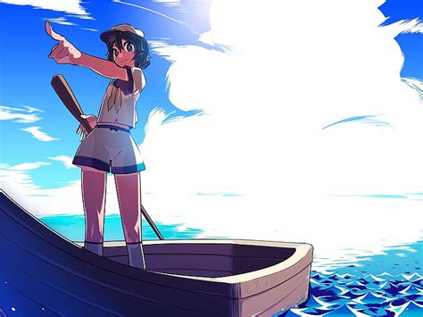 Hd Wallpaper Female Anime Character Girl Boat Water Road Finger