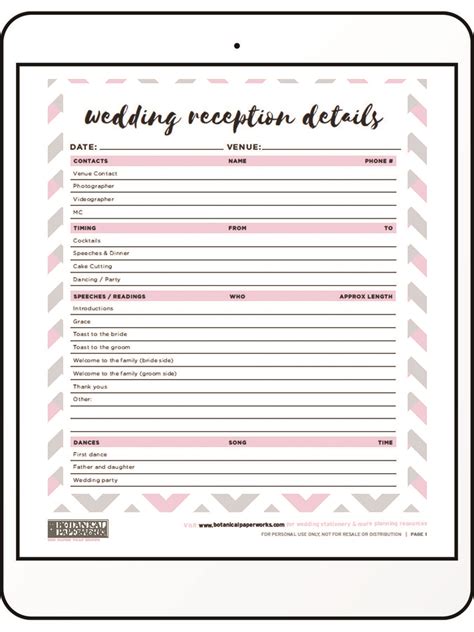 Free Wedding Planning Templates Free Printable Wedding
