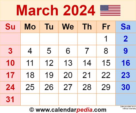 Printable Monthly Calendar 2024 March Amie Lenore