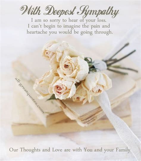 Sympathy Card With Deepest Sympathy Sympathy Card Messages Sympathy