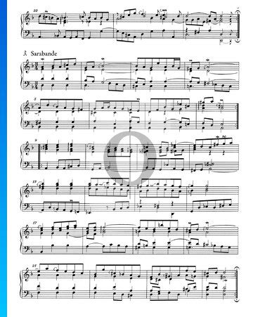 Französische Suite Nr 1 d Moll BWV 812 3 Sarabande Noten Piano Solo von Johann Sebastian