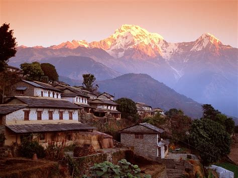 Nepal Himalayas Ghandruk Mountains Hd Wallpapers Desktop And