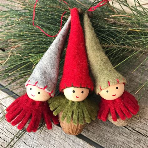 Gumnut Gnomes Felt Ornaments Felt Christmas Ornaments Hat Crafts