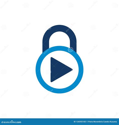 Video Lock Logo Icon Design Stock Vector Illustration Of Modern Logo