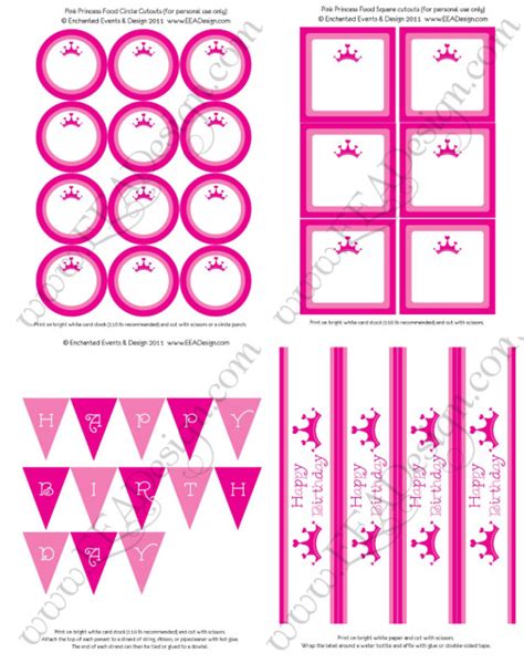 2 Best Images Of Princess Party Printables Free Princess Birthday