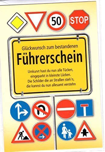 Damit du dich sicher auf den straßen in der schweiz bewegen kannst, ist der erwerb des ausweises erforderlich. Glückwunschkarte Führerschein - Schilderwald - Glückwunsch ...
