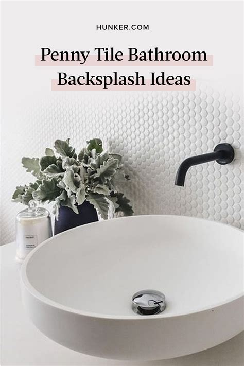 Penny Tile Backsplash Penny Tiles Bathroom Vanity Backsplash Backsplash Ideas Bathroom
