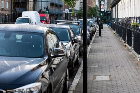 Cars Parked On The Street City Of London Stock Image Image Of Europe