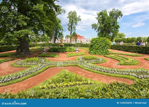 Monplaisir Palace In Lower Park Of Peterhof Saint Petersburg Russia Editorial Image Image Of