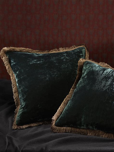 Silk Velvet Fringed Cushion in Peacock in 2021 | Velvet fringe, Silk velvet fabric, Silk velvet