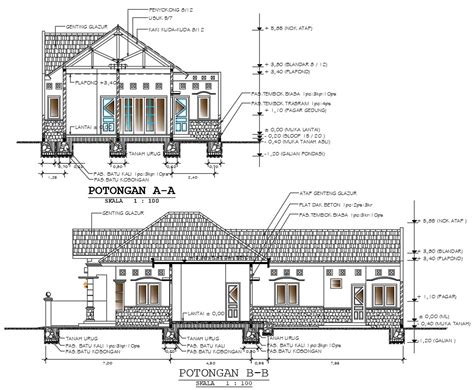 Modern Bungalow House Plans With Detail Dimension In Autocad Cadbull