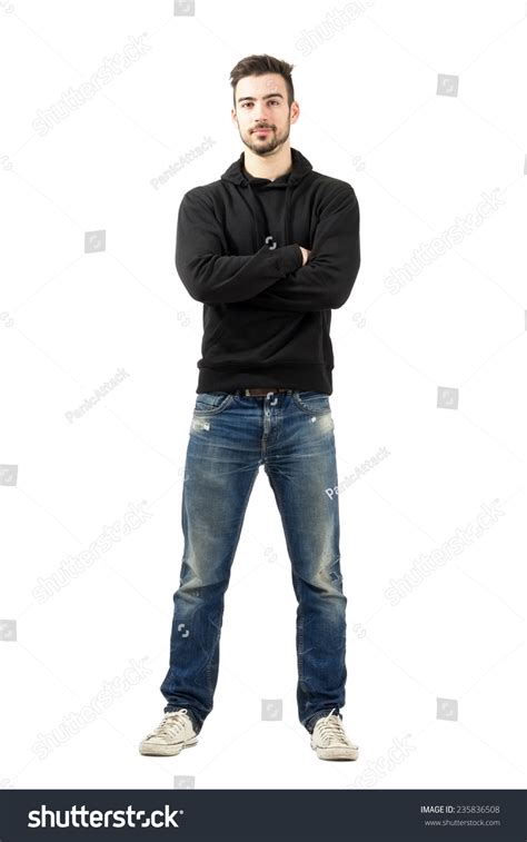 Young Man Hoodie Crossed Arms Looking Stock Photo 235836508 Shutterstock