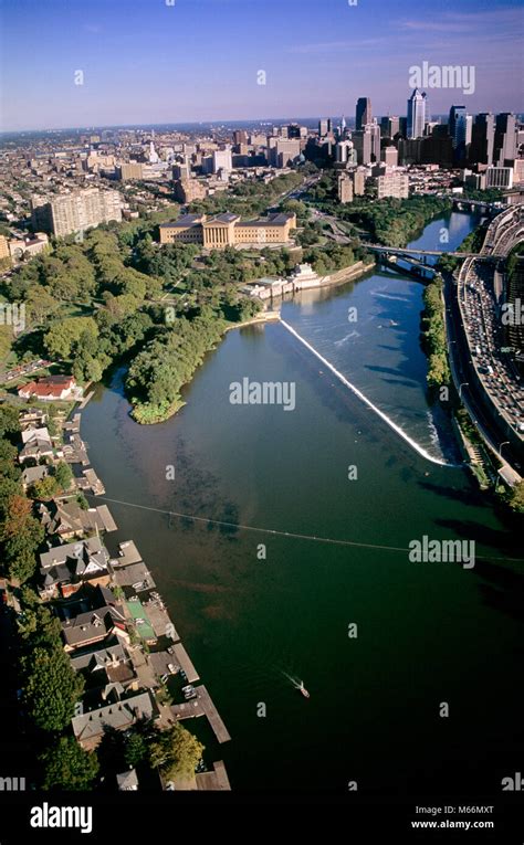 1990s 1994 Aerial View Of Schuylkill River And Skyline Philadelphia