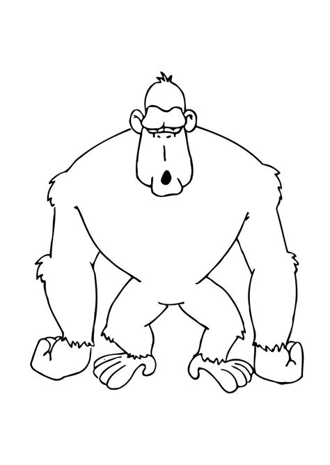 Kleurplaat gorilla. Gratis kleurplaten om te printen afb 11615.