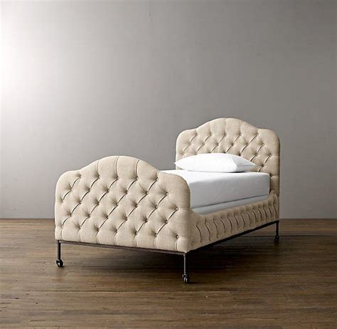 Wingback Button Tufted Cream Queen Size Cream Upholstered Bed