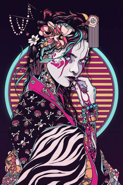 Geisha By Conrado Salinas Viobear Cyberpunk Art Samurai Art Japanese Art