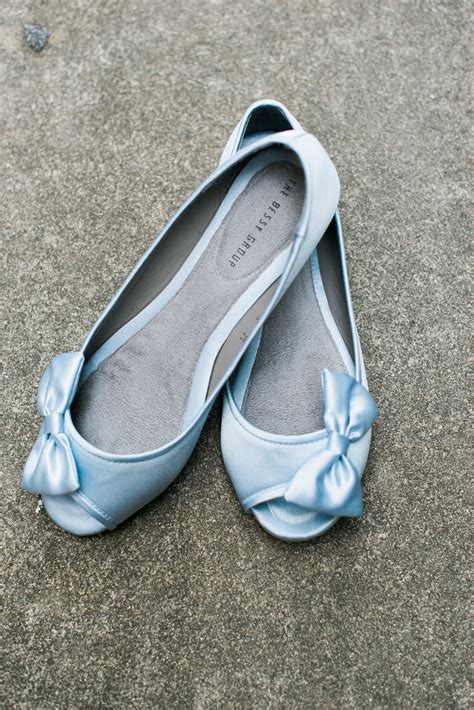 Light Blue Bridal Flats With Bow