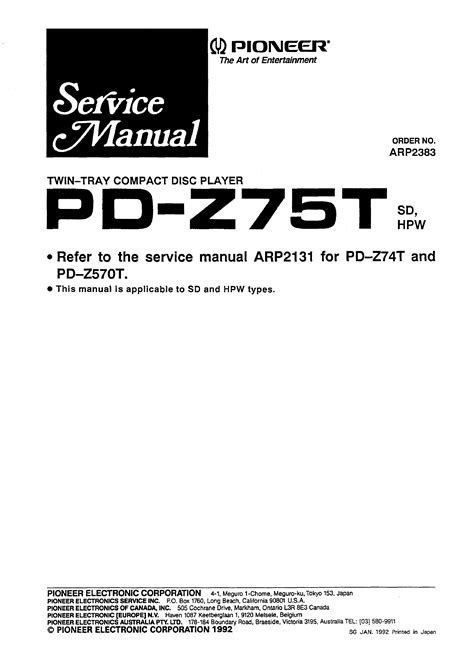 And we've built the systems to make sure that happens quickly. PIONEER PD-Z75T - Service Manual Immediate Download