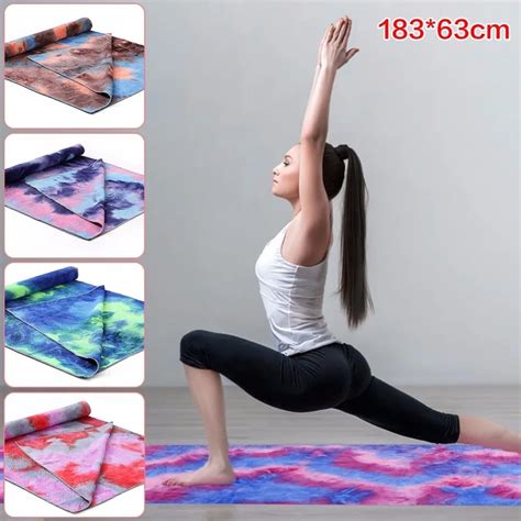 X Cm Non Slip Yoga Towel Soft Travel Sport Fitness Exercise Yoga Pilates Mat Tie Dye Printed
