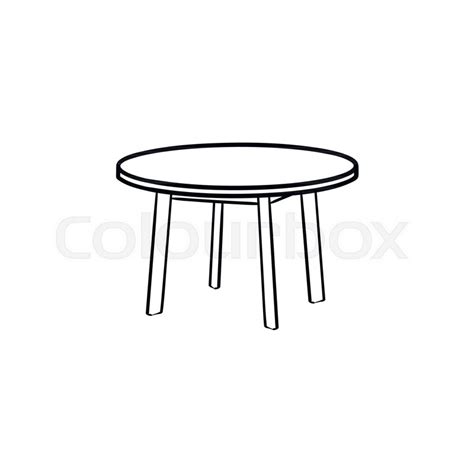 Round Table Hand Drawn Outline Doodle Stock Vector Colourbox