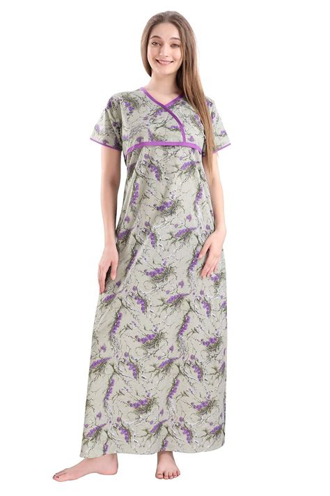 Buy Piu Womens Cotton Stylish Nighty Purple At