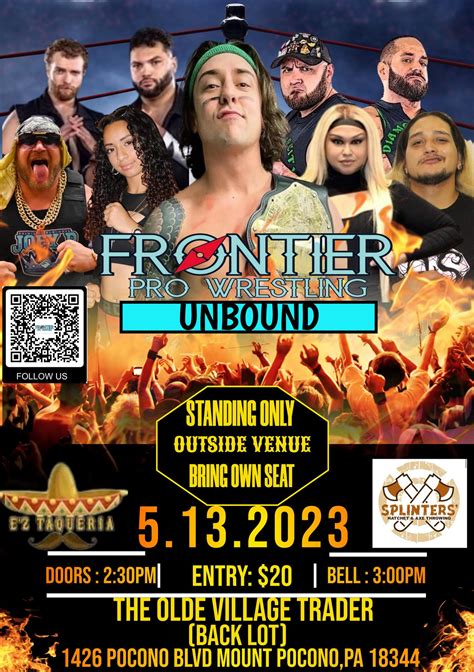 Frontier Pro Wrestling Presents Unbound Tickets In Mt Pocono Pa