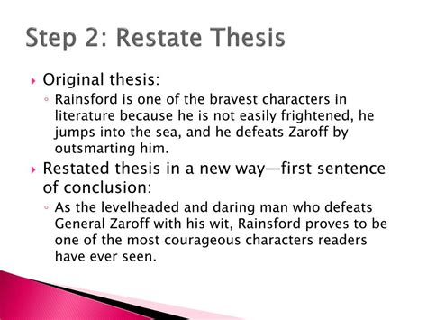 How To Restate A Thesis Generator Restate Thesis In Conclusion