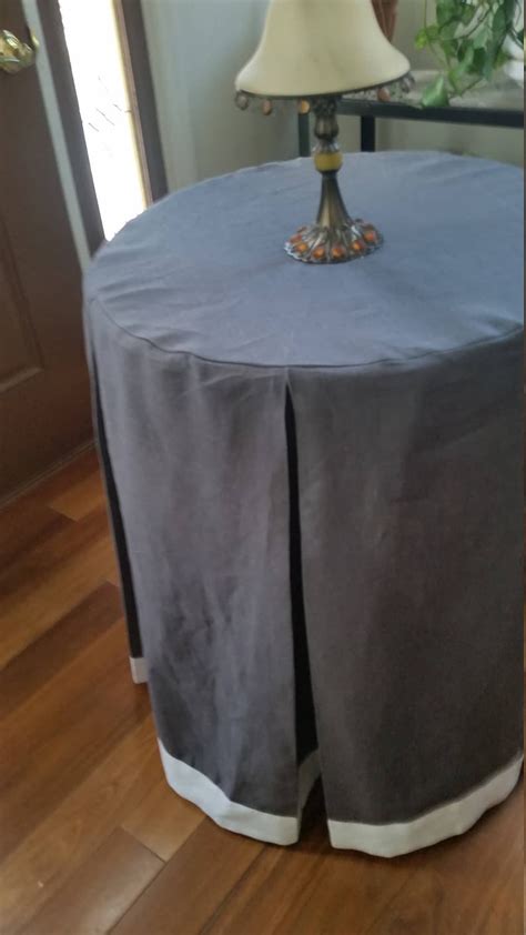 Navy Blue Round Table Skirt Tableskirt With Box Pleats Etsy