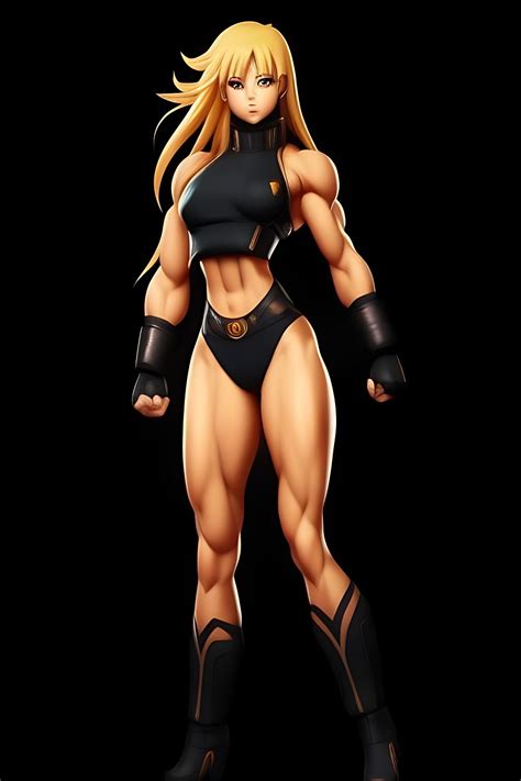 Same Mole626 Brave Looking Young Strong Female Bodybuilder Anime Art