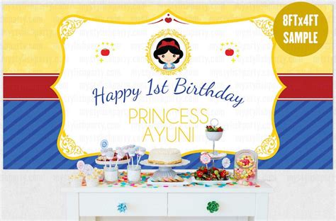 Snow White Birthday Party Sign Bannerpanda