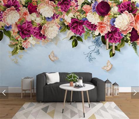 It occupies prime real estate and offers instant texture, color, and pattern. European Vintage Rose Flower Wallpaper Mural for Bedroom Home Decor Mural Stereo Wall Paper ...
