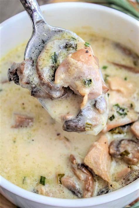 Top with soups and chicken broth. Crockpot Cream of Chicken and Mushroom Soup (Keto Soup ...