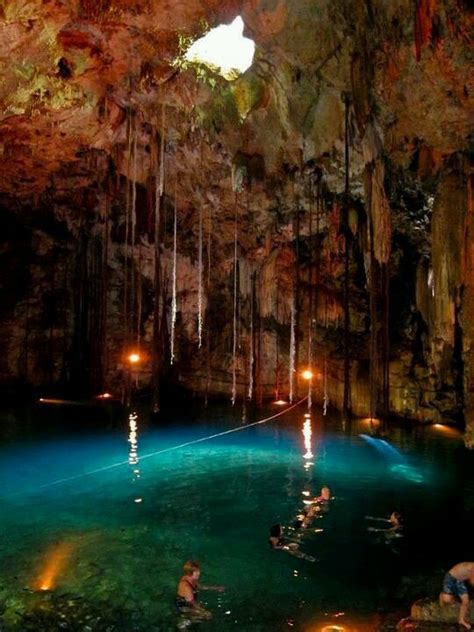 Natural Swimming Pool In A Limestone Cave Yucatan Mexico Im Going