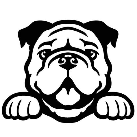 Bulldog Peeking Cute Dog 5 Vinyl Decal Window Sticker Etsy Bulldog