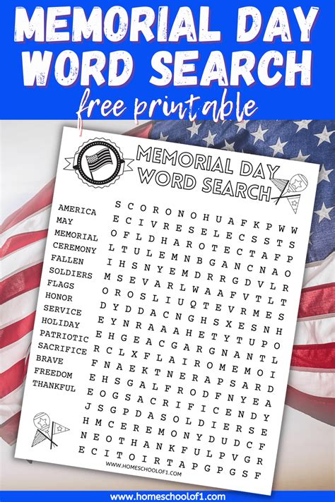 Memorial Day Word Search The Kids Will Love Free Printable